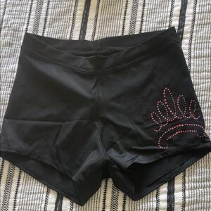 Kids Black Shorts with Red Embellishments